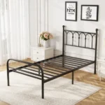 Twin Metal Platform Bed Frame with Steel Slat Support, Underbed Storage, No Box Spring Needed, Easy Assembly(Shipment from Walmart)