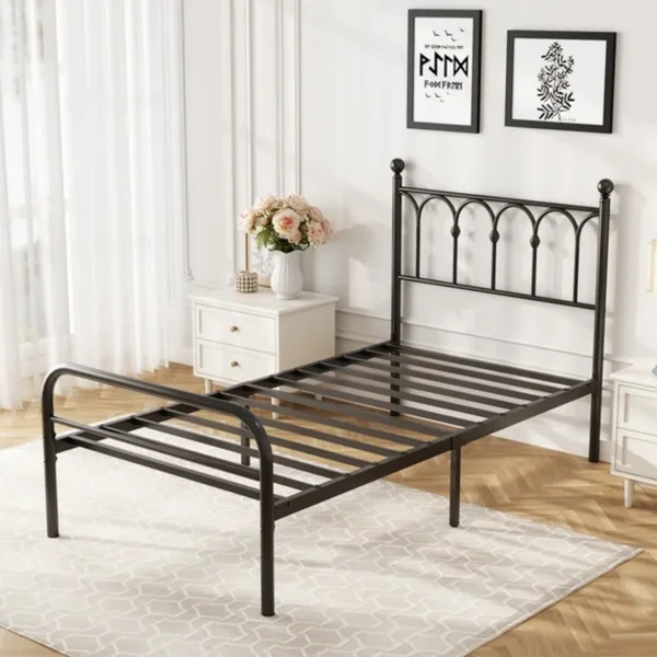 Twin Metal Platform Bed Frame with Steel Slat Support, Underbed Storage, No Box Spring Needed, Easy Assembly(Shipment from Walmart)