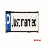 CIFbuy Retro Just Married 2D Flat Iron Sign, Vintage Handcrafted Metal Wall Decor Plaque, Creative Wedding Anniversary Gift, 7.87x11.81 TikTok, TikTok, 1.81 Self-pickup Logiopics - Image 2