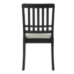 2-Piece Modern Scandinavian Dining Chairs, Curved Wood Backrest with Gray Fabric Seat, Finish for Dining Room and Apartment, Easy to Assembly -BLACK - Image 5