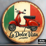 CIFbuy 1pc 8x8 Inch Round French Aluminum Sign, Vintage Love And Ice Cream Decorative Plaque, Dessert House Wall Art For Kitchen Cafe R TikTok, TikTok, Self-pickup Logiopics - Image 9