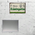CIFbuy Vintage Iron Wall Art Rustic Metal Sign My Herb Garden German Text Botanical Illustrations 8x12in 2D Flat Durable Indoor Outdoor TikTok, TikTok, Self-pickup Logiopics - Image 6