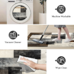 Three-piece kitchen rug set, non-slip and washable, abstract pattern kitchen hallway rug, soft and comfortable, suitable for sinks, floors, entrances, hallways and bathrooms. - Image 4