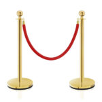 4PCS Gold Stanchions Posts with 3PCS 5 ft Red Velvet Rope, Red Velvet Rope Stanchion Set Crowd Control Barriers, Stanchions and Velvet Ropes Red Carpet Poles for Party Supplies - Image 4