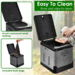 Portable Toilet with Carry Bag Foldable Emergency Toilet with Lid Trash Bags Camping Toilet Foldable Toilet for Car Indoor Outdoor Commode Travel Toilet Portable Toilet for Camping,Tent,Hiking,Boating - Image 3