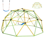 10FT Climbing Dome for Kids Jungle Gym Apply To Park Dome Climber With Swing Playground Equipment,Green - Image 4