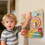 Montessori Wooden Time Learning Clock for Kids 3+, All-in-One Calendar Season Weather Educational Toy - Image 2