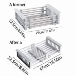 Adjustable Immersion Sink Dish Drying Rack With Stainless Steel Drain Basket - Portable And Retractable Space-Saving Fruit And Vegetable Solution(UPS/UPS logistics delivery supports self-pickup) - Image 3