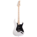 GST Stylish Electric Guitar Kit with Black Pickguard White - Image 2