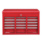 Steel maintenance tool cart cabinet 5 drawers with lock 330lb red - Image 14