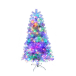 6FT Sliver Pre-Lit Artificial Christmas Tree, Hinged Full Tree with Metal Stand, 800 Branch Tips, 300 LED Lights,11 Lighting Modes, Holiday Decoration Tree for Indoor and Outdoor-NO support selfpickup - Image 2