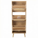 Rattan-fronted 3-tier shoe cabinet, particleboard, 54*24*135 cm, natural wood color - Image 3