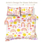Rainbow Duvet Cover Set Queen Size, Red Rainbow Bedding Comforter Cover Set (3 Pieces, 1 Duvet Cover 90"x90" and 2 Pillow Shams 20"x36") - Image 5