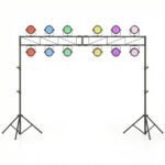 4.6–8.7 Ft Foldable Tripod Stage Light Stand 10-Height Adjustable Metal Truss for DJ Wedding Concert