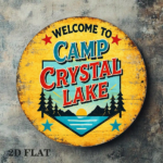 CIFbuy 1pc Vintage Camp Crystal Lake Sign 8x8in Round Metal Plaque, "Round Metal" Plaque, Welcome Wall Decor for Game Room Bar Garage TikTok, ikTok, temu Self-pickup Logiraics - Image 8