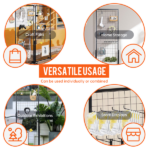2-Pack 24"x67" Commercial Grid Wall Display with T-Base Stand - Double-Sided Wire Panel System for Retail Stores, Craft Fairs & Trade Shows (Includes Hooks & Clips) - Image 6