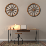 [Same Code 06108221]2pcs 30-Inch Old Western Style Garden Art Wall Decor Wooden Wagon Wheel Brown - Image 15