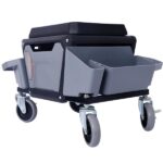 Heavy Duty Mechanic Stool with 330lbs Load Capability, Garage Stool with Wheels, Rolling Creeper with Soft Rubber Cushion Seating for Auto Repair and DIY Home Car Beauty, Gray - Image 5