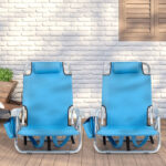 Same Code 56766889 63*65*82cm Short Oxford Cloth Silver White Aluminum Tube Bearing 100kg Beach Chair Blue - Image 10