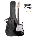 Rosewood Fingerboard Electric Guitar Black w/ White - Image 2