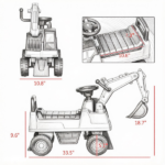 Yellow Toddler Excavator Toy – Anti-Tip Design, Manual Shovel, Horn, Hidden Storage - Image 3