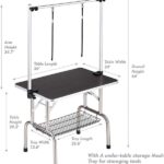 36" Professional Dog Pet Grooming Table Adjustable Heavy Duty Portable w/Arm & Noose & Mesh Tray - Image 2