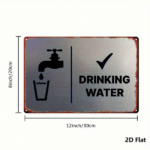 CIFbuy Vintage Distressed Metal Sign 8x12 Inch Drinking Water Reminder Plaque, Waterproof Rustproof 2D Flat Iron Art Wall Decor For Hom TikTok, TikTok, Hom Self-pickup Logiopics - Image 2