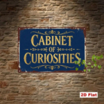 CIFbuy Vintage Blue & Gold Metal Sign, Cabinet Of Curiosities Wall Art, Classic English Slogan, Ornate Acanthus Scroll Home Decor, 2D F TikTok, TikTok, 2D F Self-pickup Logiopics - Image 4