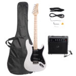GST Stylish Electric Guitar Kit with Black Pickguard White