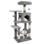 64" Light Gray Cat Tower with Plush Perches & 3 Dangling Balls, Jute Scratching Posts & Anti-Tipping Device for Multi-Cat Households - Image 18