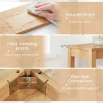 48" Solid Wood Leg Console Table, Narrow Farmhouse Entryway Table for Hallway & Sofa - Natural - Image 9
