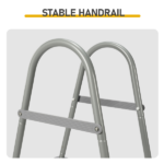 4-Step 52in Iron Pool Ladder (Gray Frame + Gray Steps) - Image 6
