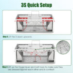 2 pcs Dual-Door Humane Rat Trap - Continuous Mouse Catching, Heavy-Duty Galvanized Iron Construction - Safe for Pets & Kids, Indoor/Outdoor Use, 3S Quick Setup - Image 2