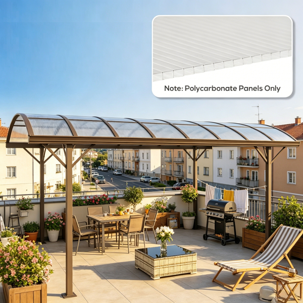 14 Pieces 4'x2'x0.16" Twin-Wall Polycarbonate Greenhouse Panels Clear Waterproof UV Protected for Gardening And Agriculture Polycarbonate Panels Only