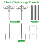 Shepherds Hook for Outdoor, 5-Prong Base Adjustable Height Garden Hook with Dual Sided Hooks, Sturdy Iron Metal Hanger for Bird Feeders, Lanterns, Flower Baskets, Wind Chimes, Patio Yard Decor - Image 11