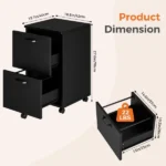 2-Drawer Rolling File Cabinet with Lockable Wheels, Printer Stand with Storage for Home Office (Shipment from Walmart) - Image 2