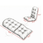 2-Pack Khaki Tufted High Back Chair Cushions Set Non-Slip Patio Furniture Pad for Outdoor Living Space Only seat cushion - Image 3