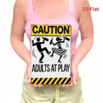 CIFbuy Funny Vintage Metal Wall Sign 8x12 Inch, CAUTION ADULTS AT PLAY Humorous Silhouette Iron Plaque, Retro 2D Flat Wall Art Decor, N TikTok, TikTok, Silhouette Iron Plaque, Retro 2D Flat Wall Art Decor Self-pickup Logiopics - Image 6