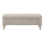 50.8-inch Multi-Functional Storage Ottoman Bench-Solid Rubberwood Bed End Bench with Linen Seat, Storage Bench for Bedroom, Entryway Shoe Organizer for Bedroom, Living Room, Entryway, Closet, Beige - Image 6
