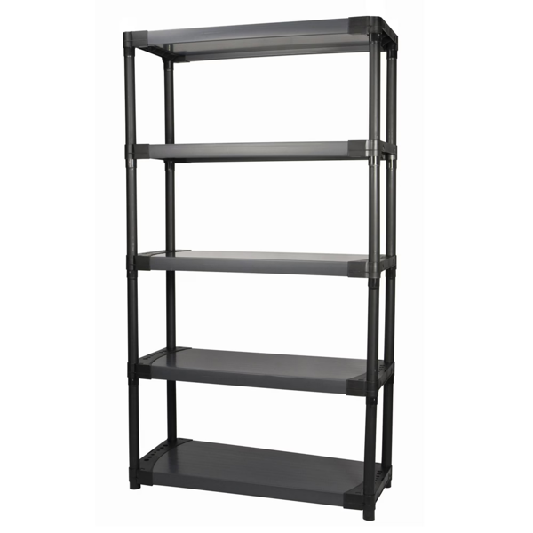 630fe8cc-cb37-4ced-a214-608ca457f4df.png 36" Plastic Resin 5-tier Shelving Unit 1,000 lbs Total Capacity - Image 1