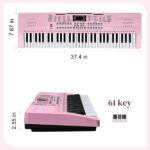 [Do Not Sell on Amazon]GEP-110 61 Key Keyboard with Piano Stand, Piano Bench, Built In Speakers, Headphone, Microphone, Music Rest, LED Screen, 3 Teaching Modes for Beginners - Image 4