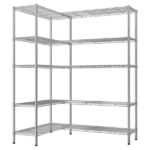 5-layer double row, freely adjustable layer spacing, with adjustable feet, display stand, iron, 177*40*180cm, chrome-plated - Image 3