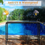 Replace 15354251 55" Outdoor Bar Table with Adjustable Feet, Rectangle Narrow Counter Height Table, Ideal Bar Height Table for Balcony Patio Garden Yard Poolside, Black - Image 11
