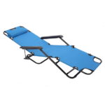 Same Code 75407956 Folding Chaise Lounge Chair for Outdoor, 2-in-1 Portable Tanning Chair with Pillow, Adjustable Recliner Chair for Beach Camping Pool, Blue - Image 10