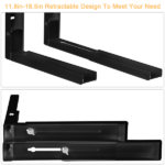 L-Shaped Microwave Wall Mount Shelf, Rust Resistant Carbon Steel Bracket with 35KG Weight Capacity, Easy Installation Adjustable Floating Holder for Home Office--Black - Image 7