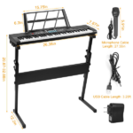 61 Key Kids Piano Toy with Adjustable Stand & Microphone - Multifunctional Electronic Keyboard with 16 Tones, 10 Rhythms, Recording & HD Screen, Educational Music Toy for Boys Girls Birthday Christmas Gift - Image 9