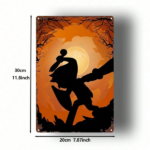 CIFbuy Halloween Link Silhouette Metal Sign 8x12 Inch, Sturdy 2D Flat Plaque, Spooky Wall Decor For Bedroom Bar Home Party, Single Piec TikTok, TikTok, e, Self-pickup Logiopics - Image 2