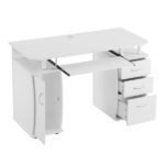 Embossed White Particle Board with Melamine Laminate 1155574cm One-Door Three-Drawer Computer Desk - Image 7