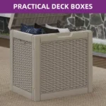 31 Gallon Resin Outdoor Deck Box, Lockable Waterproof UV Resistant Storage Container for Patio Cushions Garden Tools, Light Brown (Shipment from Walmart) - Image 4