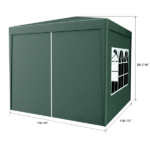 3 * 3m 4 sided (two doors), spiral tube pergola made of green PE fabric, 10'x10 'party tent with 4 detachable sides, outdoor heavy-duty pergola, wedding tent with spray painted iron pipes - Image 5